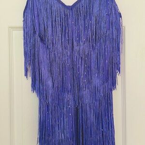 Purple Tassle Glitter Dress Perfect For Taylor Swift Show, Extravagant Night Out